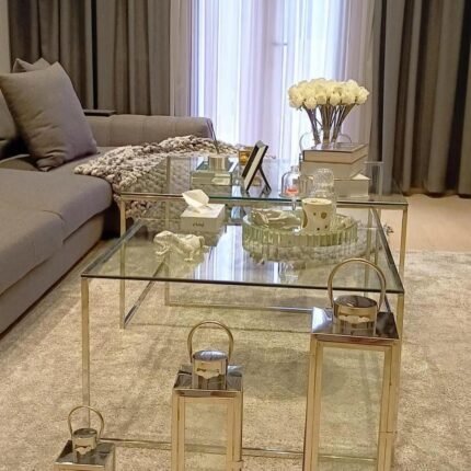 Table Basse Design en Verre Transparent